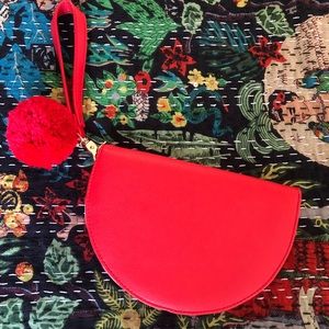 Red leather ban.do wristlet